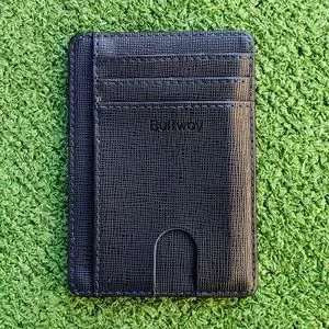 Buffway Slim Small Wallet Unisex Minimalist Leather Front Pocket/ID Window New