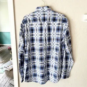 BUGATCHI Geometric Button Down Shirt In Blue & White XL NWT #149