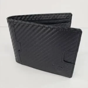 BULLMIND Black Bifold Wallet Bull Slim Thin Minimalist with Money Clip Gift Box