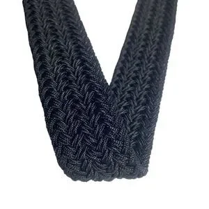Bullock & Jones Men's Braided Brown Leather Black Elastic Stretch Belt Size 42