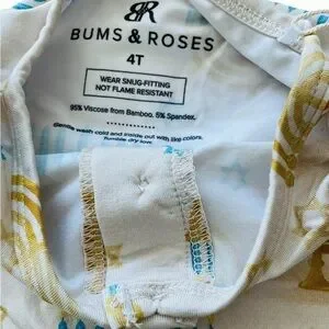 Bums & Roses Pajama Set Holiday Hanukkah Menorah Stars 2 Piece Bamboo 4T NWT