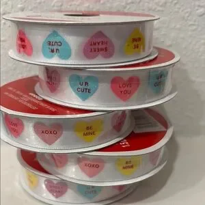 Bundle Of Conversation Candy Hearts Ribbon 5 Pieces