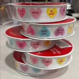 Bundle of Conversation Candy Hearts Ribbon 5 Pieces