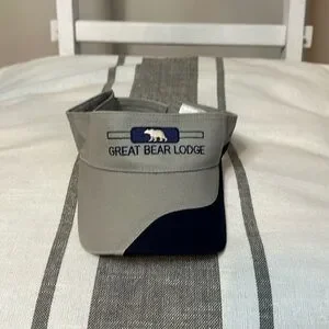 Bundle Of Two Matching Great Bear Lodge Visors With Adjustable Velcro Back GUC