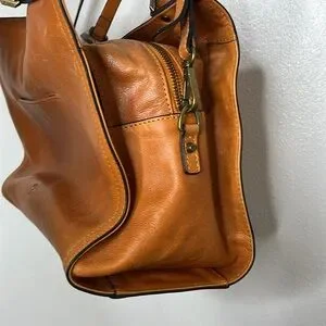C&C California British Tan Leather Satchel Crossbody Bag