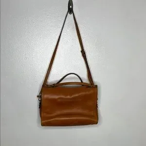 C&C California British Tan Leather Satchel Crossbody Bag