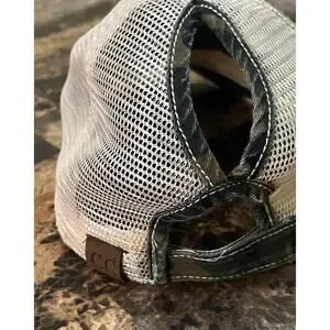 C.C Ponycap Messy High Bun Ponytail Adjustable Mesh Baseball Cap