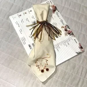 C&F Home Gold Set Of 8 Tone Brown Shades Beaded Tasseled Dinner Napkin Rings