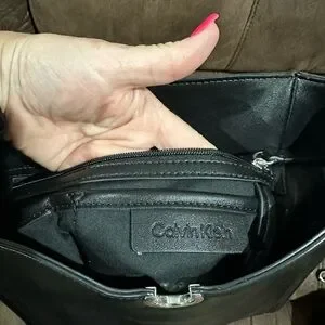 Calvin Klein Leather Bucket Tote