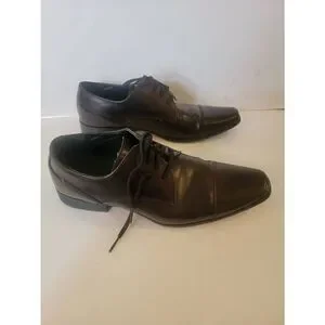 Calvin Klein Men's Brown Leather Lace Up Oxford Dress Shoes Size 8.5