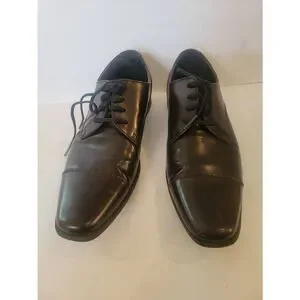 Calvin Klein Men's Brown Leather Lace Up Oxford Dress Shoes Size 8.5