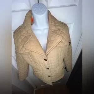 Calvin Klein Women’s Small Beige Quilted Polyester Lightweight Jacket S Spring
