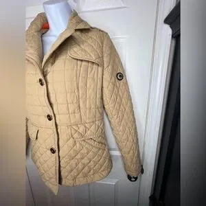 Calvin Klein Women’s Small Beige Quilted Polyester Lightweight Jacket S Spring