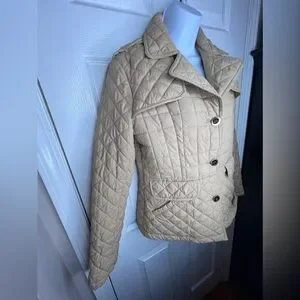 Calvin Klein Women’s Small Beige Quilted Polyester Lightweight Jacket S Spring