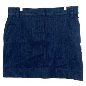 Calvin Klein Womens Denim Skirt Size 16 Dark Wash Zip Close A-line Stretch NEW
