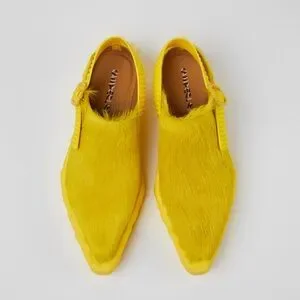 Camper Camperlabs Venga Yellow Long Calf Hair sz 39