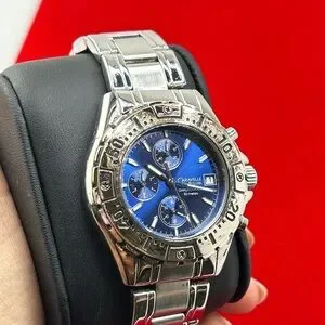 Caravelle Bulova Men Watch Stainless Steel Silver 50m Chrono Date Quartz 055