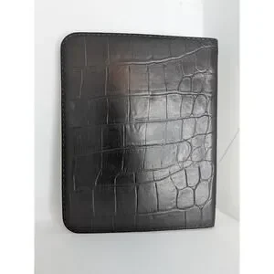 Carlos Falchi Alligator/Crocodile Leather Notebook Zip Paper Cover Organizer