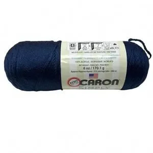 CARON Simply Soft Yarn 100% Acrylic Color: Dark Country Blue 6oz LOT Of 2 Skeins