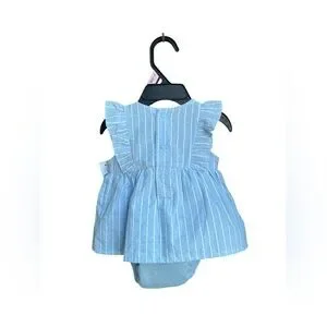 Carter's Blue And White Diaper Covers With Ruffled Details