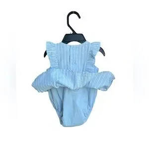 Carter's Blue And White Diaper Covers With Ruffled Details