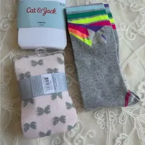 Carter's Cat& Jack And Marshall’s Gray And White Socks & Tights Set