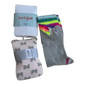 Carter's Cat& Jack and Marshall’s Gray and White Socks & Tights Set