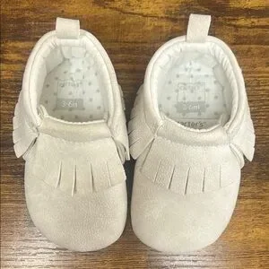 Carter's Cream Baby Fringe Moccasins