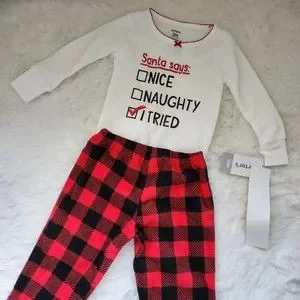 Carter's Naughty/Nice Pajama Set 12M NWT