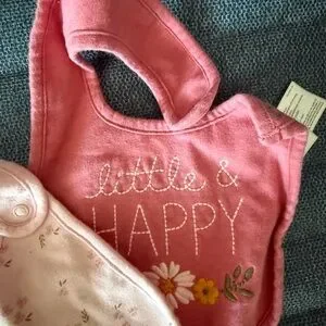 Carter's Pink And White Floral Bib Set