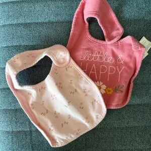 Carter's Pink and White Floral Bib Set