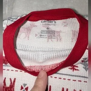 Carter's Red And White Reindeer Pajama Set Toddler 4T