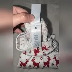Carter's Red And White Reindeer Pajama Set Toddler 4T