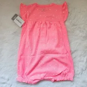 Carter's Star Unicorn Flutter Sleeves Snap On Romper Onesie 12M NWT