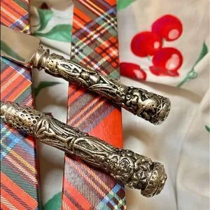 Carving Set Small Serving set Vintage Estate Sale Found In Box looks Un used