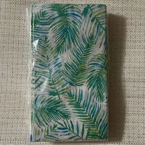 Casey Krimmel 32 Paper Guest Size White Blue Green Tropical Leaves 3-ply Towels