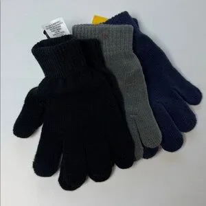 Cat & Jack Dark Blue Gray Black Knit Gloves