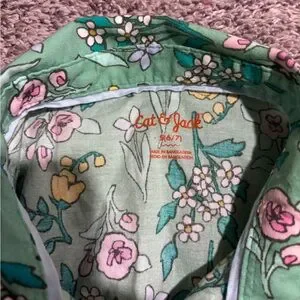 Cat & Jack Green Floral Button Down Shirt