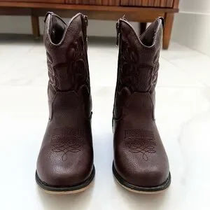 Cat & Jack Memphis Western Boots Cognac Toddler Girls Size 9
