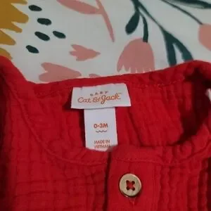 Cat & Jack Patriotic Red White Blue Shirt Pants Outfit Baby Size 0-3 Months