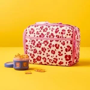 Cat & Jack Pink And White Leopard Print Bag Lunchbox