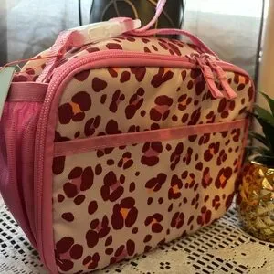 Cat & Jack Pink And White Leopard Print Bag Lunchbox