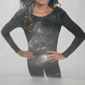 Celebrate Halloween Long Sleeve Leotard Black Girls Size L (10/12) NEW