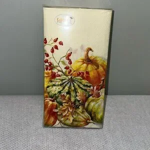 Celebrate THE HOME 32 Guest Paper Towel Napkins Fall Harvest Pumpkin Print