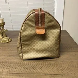Celine Tan And Brown Duffel Bag GUC Unisex Bag Check Pics For Rubbed 19x12”