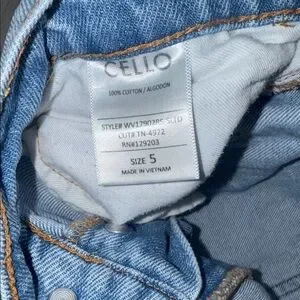 Cello Light Blue Distressed Straight Leg Jeans
