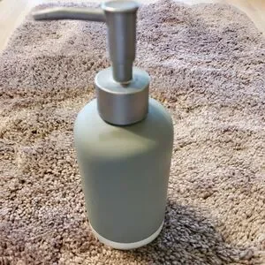 CERAMIC gray and white soap dispenser