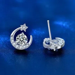 Certified 1 Ct. T.w. Moissanite Diamond Sunflower Stud Earrings NEW