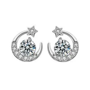 Certified 1 Ct. T.w. Moissanite Diamond Sunflower Stud Earrings NEW