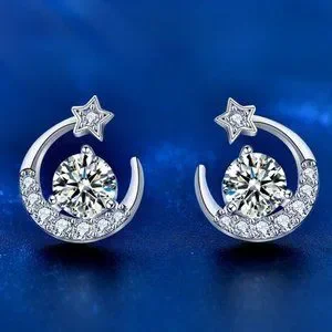 Certified 1 ct. t.w. Moissanite Diamond Sunflower Stud Earrings NEW